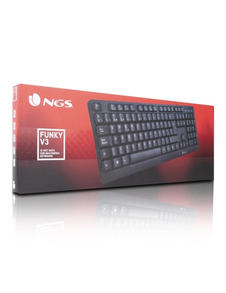 TECLADO USB NGS FUNKY V3 NEGRO PN: FUNKYV3 EAN: 8435430618143   