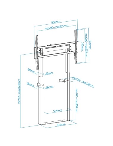 SOPORTE SUELO FIJO VESA 55-100 " TOOQ "TITAN"...
