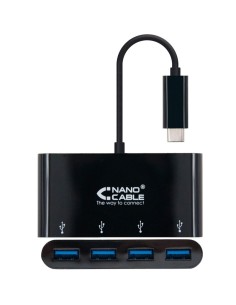 HUB 4 PTOS USB TYPE A 3.0 CON  CONEXION TYPE-C CABLE 10CM...