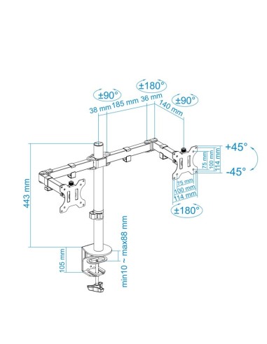 SOPORTE MONITOR/TV 13-32" TOOQ  INCLINABLE...