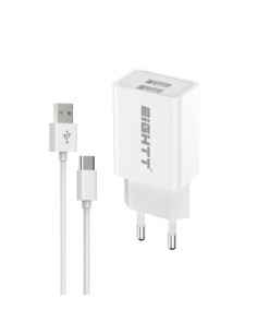 CARGADOR 5V ENCHUFE HOME 2.4A  TIPO A - C BLANCO PN:...