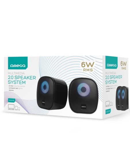 ALTAVOZ 2.0 OMEGA 0GG115 LED   6W RMS NEGRO PN: OGG115 EAN: 5907595461481   