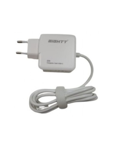 ALIMENTADOR PORT.  65W EIGHTT  GAN USB-C BLANCO...