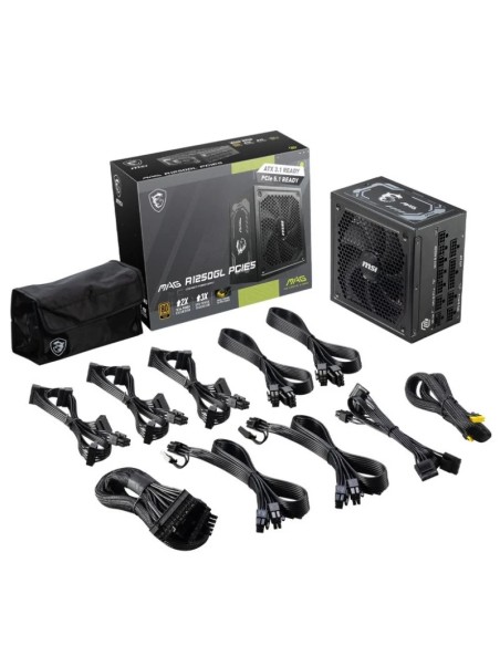 FUENTE 1250W/104.1A MSI MAG    A1250GL PCIE5 80 PLUS GOLD PN: 306-7ZP9A11-CE0 EAN: 4711377142229   