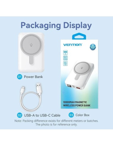 POWERBANK 10000 MAH VENTION    WIRELESS BLANCO...