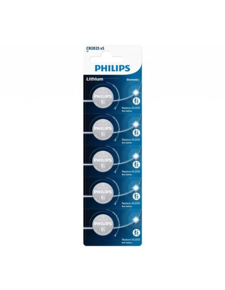 PILAS BOTON 3V 5 UNDS PHILIPS  CR2025 PN: CR2025P5/01B EAN: 4895229125032   