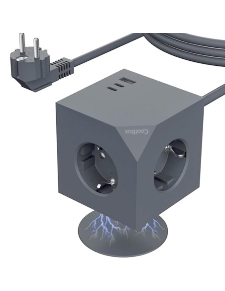 BASE 3 ENCHUFES CUBIK MAGNET   CARGA USB PN: COO-BEN-CU-CUBE2 EAN: 8436624423697   