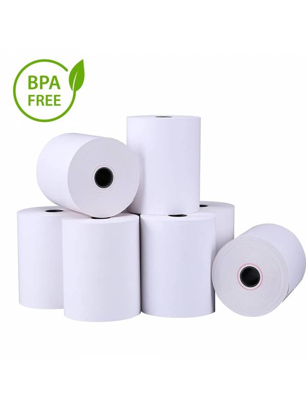 PAPEL TERMICO CAJA 5 ROLLOS    80X180X25 SIN BISFENOL A PN: 3408 EAN: 1000000002963