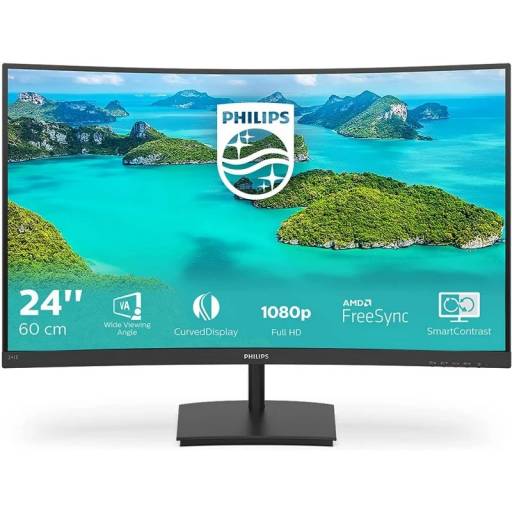 MONITOR 23.6 PHILIPS 241E1SC/ 00 FHD VA CURVO NEGRO PN: 241E1SC/00 EAN: 8712581758417