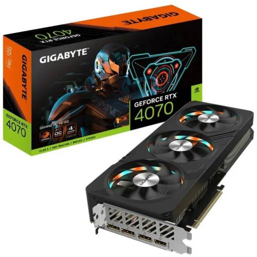 VGA RTX4070   12GB GDDR6X GIGA BYTE DUAL OC V2 PN: GV-N4070GAMING O EAN: 4719331314873